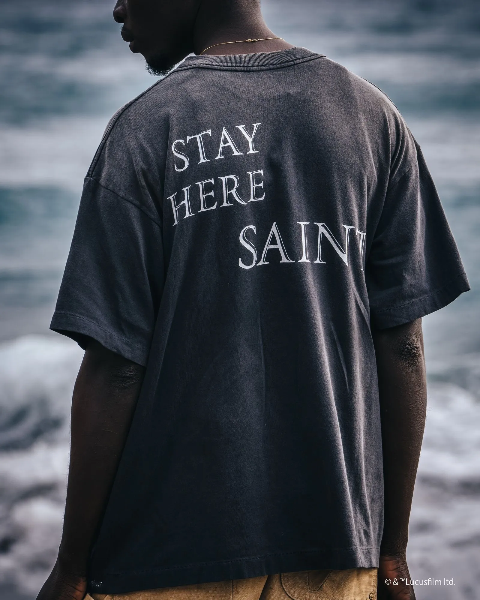 SAINT Mxxxxxx × STAR WARS SW_SS TEE /ANAKIN/BLK Star Wars co-branded TEE Anakin Skywalker Darth Vader reflection print TEE washed black S-XL The print comes from the impressive poster vision of "Anakin Skywalker" in "STAR WARS Episode I/The Phantom Menace" and the design of "Darth Vader" printed on the back The entire garment is hand-processed with dirt, washed with water, and printed with a distressed feel, which perfectly interprets the artistic specialty of NEW VINTAGE. In addition, the main mark and wash mark are customized to be consistent with the original version. It can be said that every detail of ZP is perfectly reproduced.